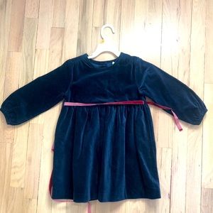 Olive Juice Navy velvet dress